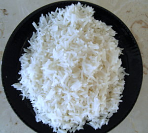 a cooked bowl of rice