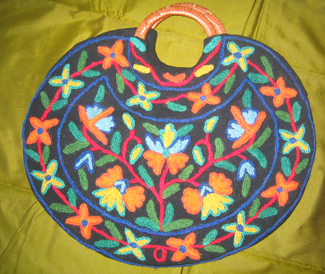 black background bag with embroidery